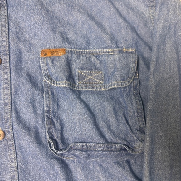 Gander Mountain Guide Series shirt shooting shirt chambray button up denim XLT - Picture 2 of 8
